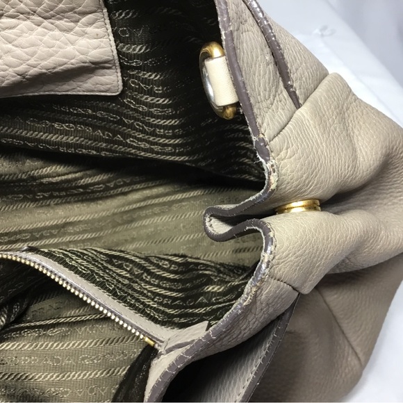 Authentic PRADA Pebbled Leather Tote Bag with Strap - Picture 16 of 16